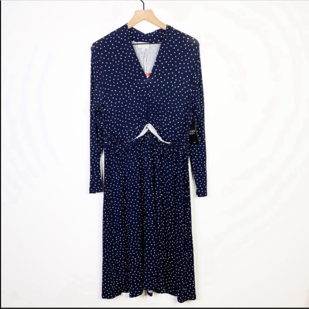 Pure Collection Gathered Jersey Polka Dot Dress